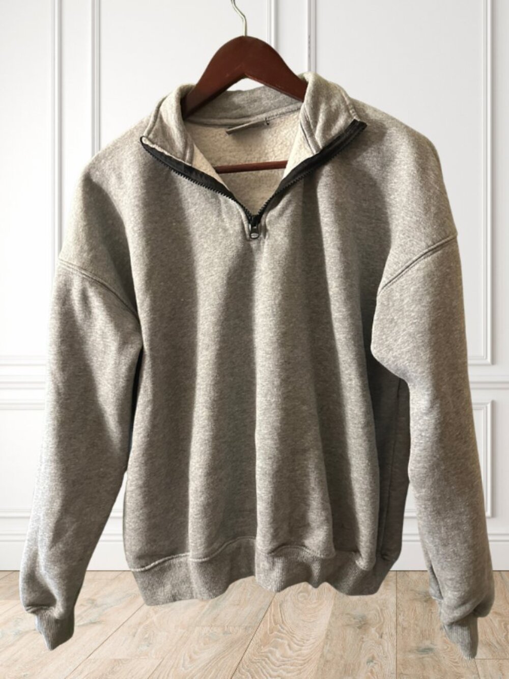 Taylor Swift Eras Tour Oversized Quarter Zip Sweatshirt Gray XS Official Merch - Picture 2 of 5